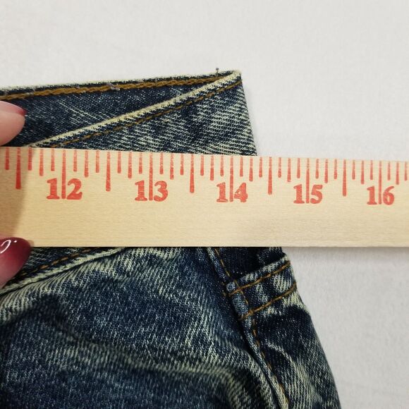 Urban Outfitters BDG Jeans Womens 29 Blue High Rise Baggy Skater Acid Distressed - Picture 9 of 12